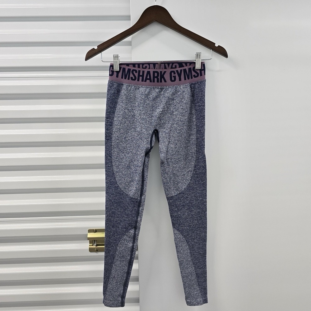 Gymshark High Waisted Seamless Leggings Womens S Gray Purple Workout Yoga